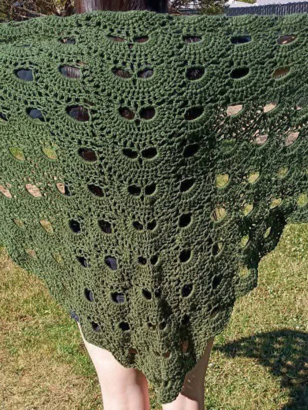 Handmade Forrest Green Crochet Shawl